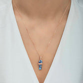 Silver Rose Strip Slipper Women's Necklace